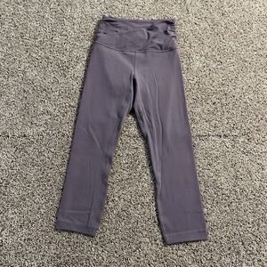 Lululemon Align High Rise Ruched Waist Pant Leggings Cropped Size 4 Purple